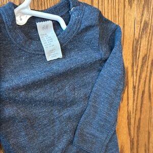 Merino wool long sleeve bodysuit (6m) (H&M) with adjustable sizing